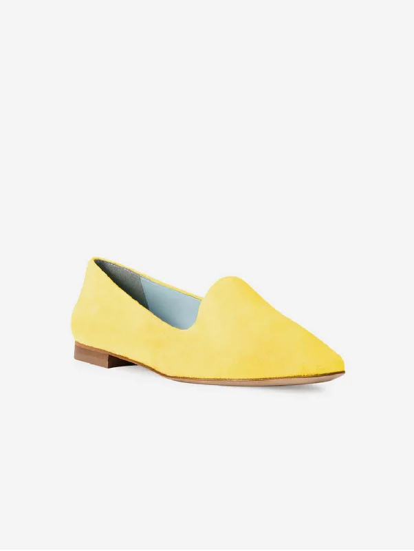 Tara Vegan Velvet Slipper Pumps | Yellow